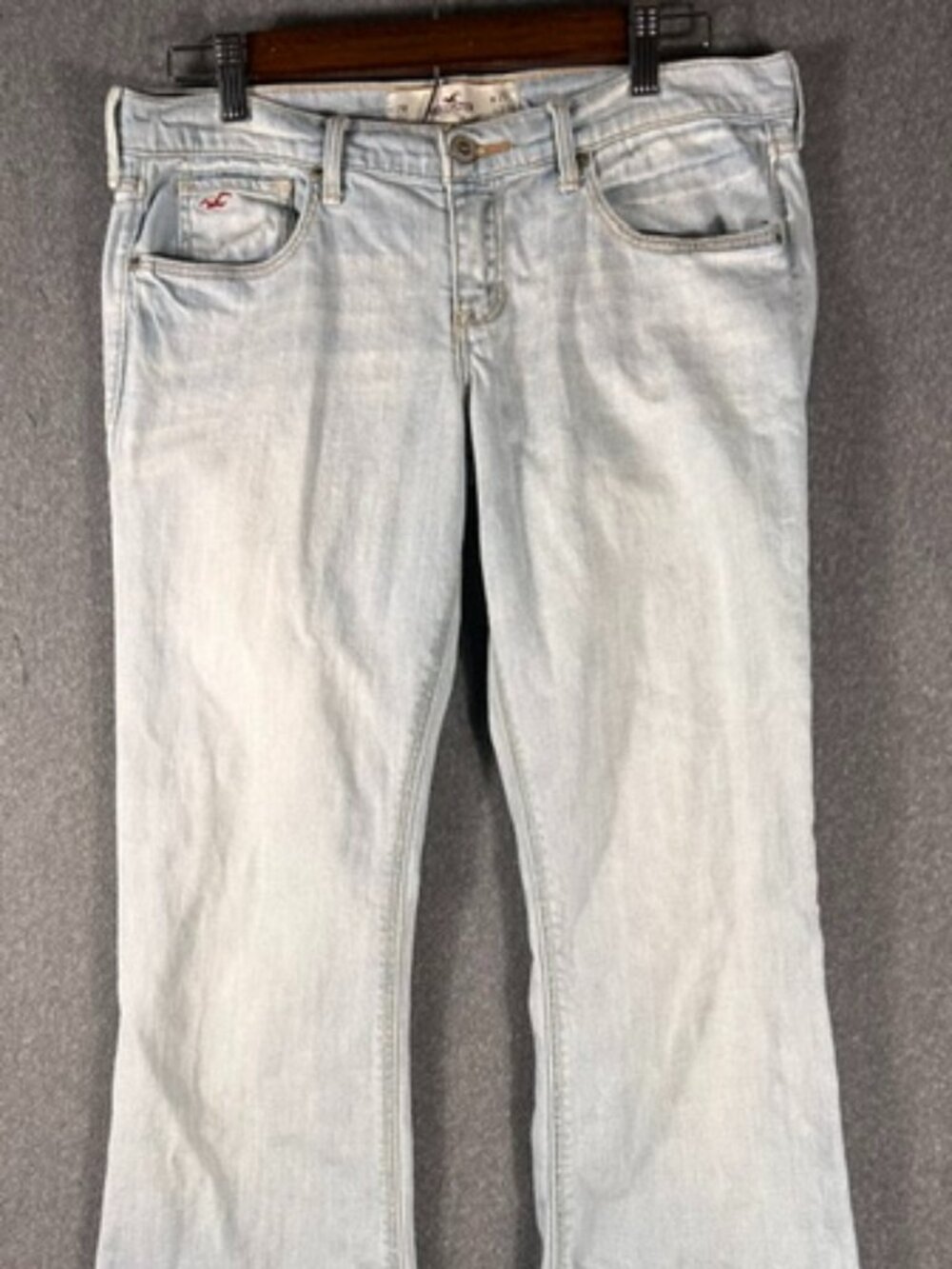 Hollister Boot Cut/Flare Jeans Womens Sz 7R Low Rise Light Wash Denim 30x33